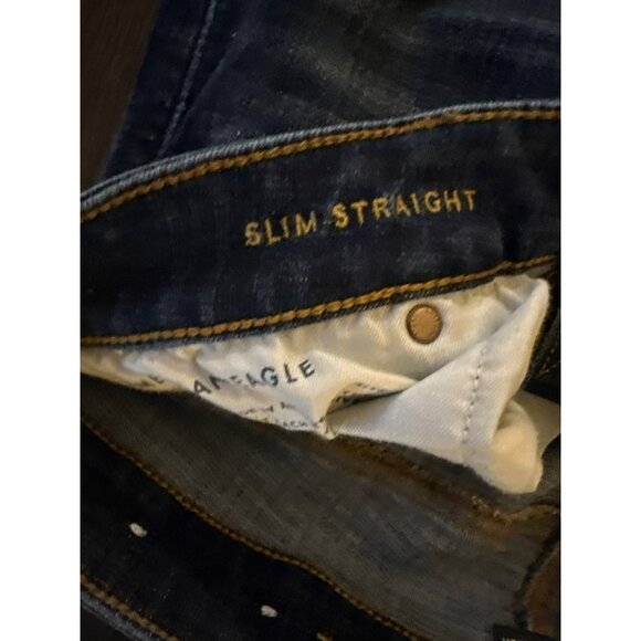 American Eagle Men's Next Level Stretch Slim Straight Jeans Size 34/30 - Picture 5 of 9